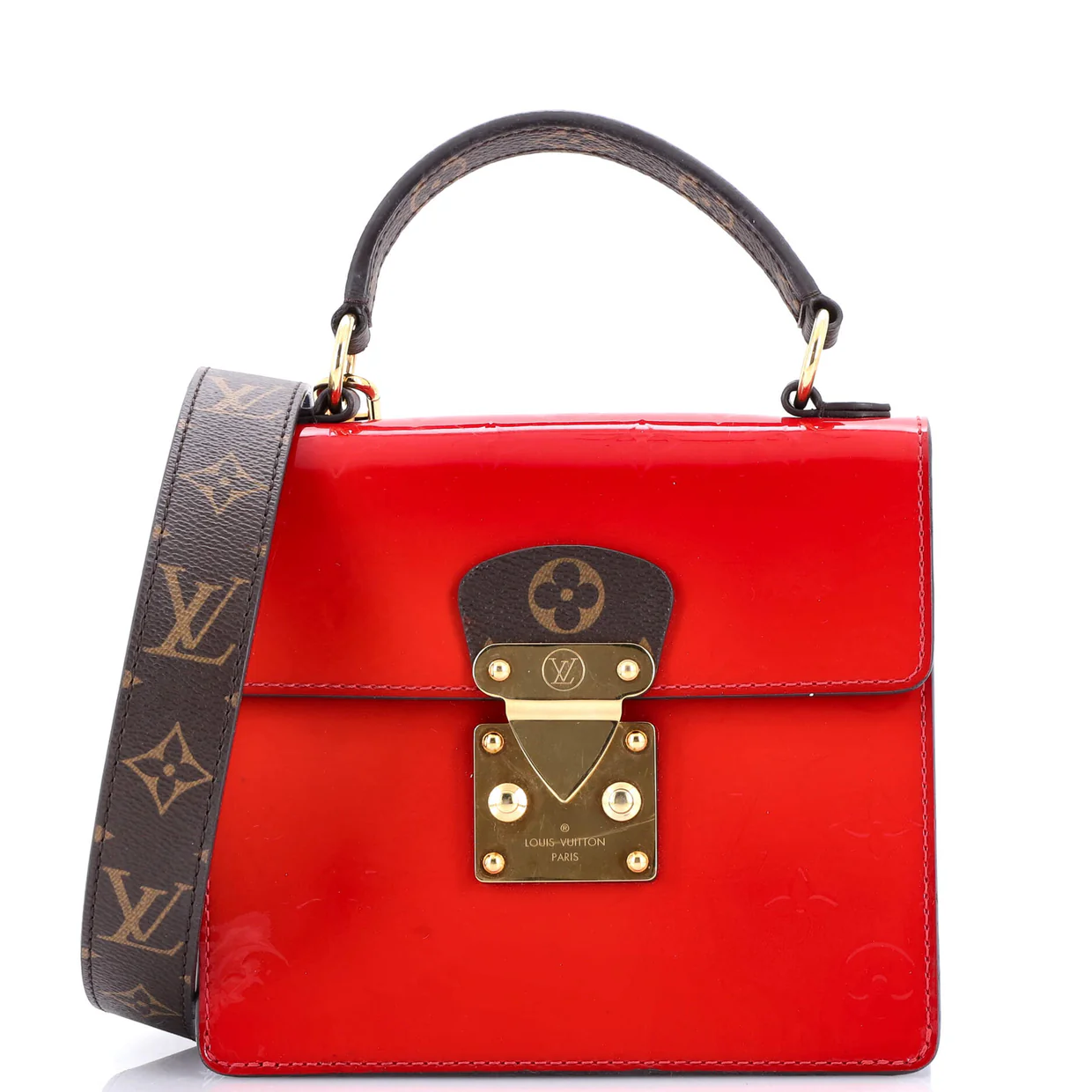 Spring Street NM Handbag Monogram Vernis with Monogram Canvas and Epi Leather - Deep Luxury