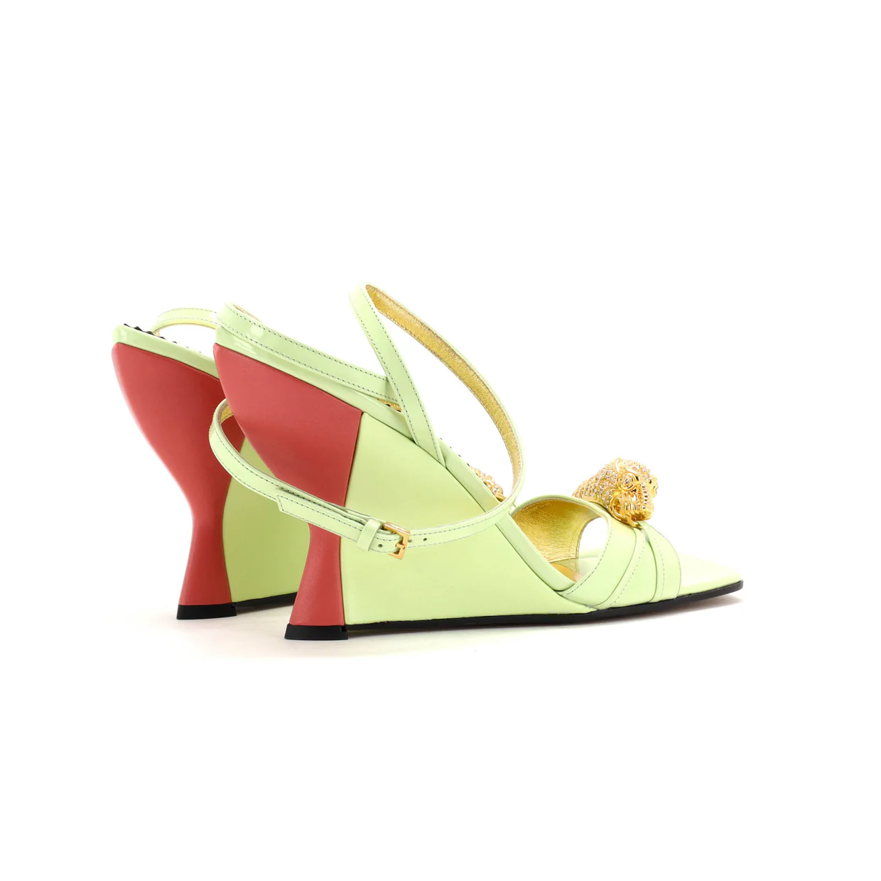 Women's Snake Head Wedge Sandals Leather - Deep Luxury