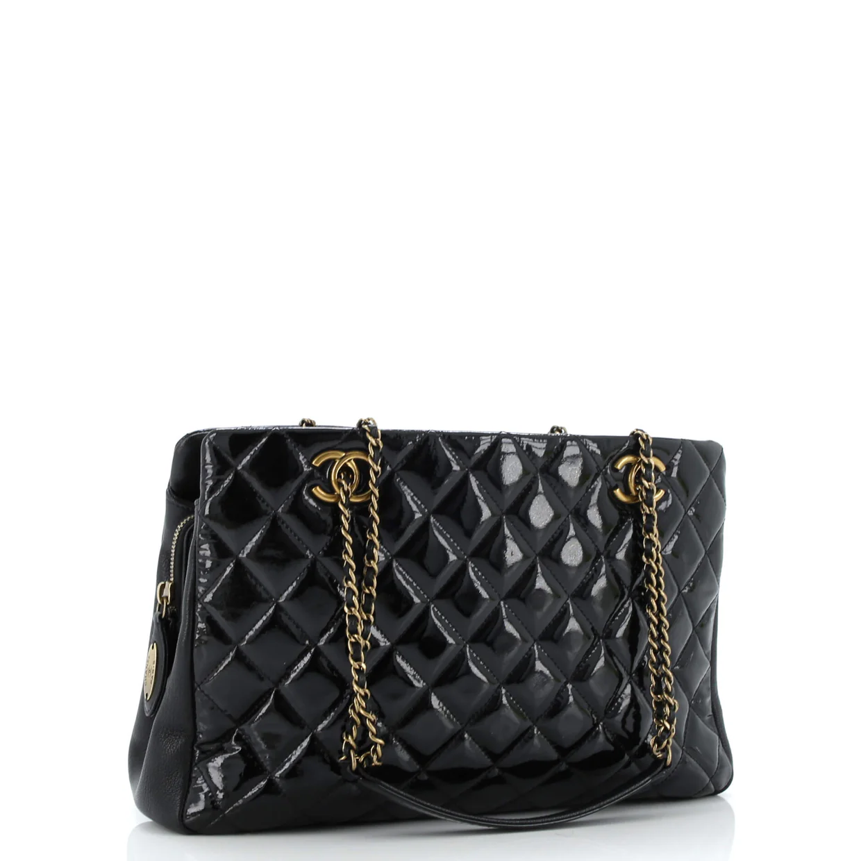 CC Eyelet Tote Quilted Patent Medium - Deep Luxury