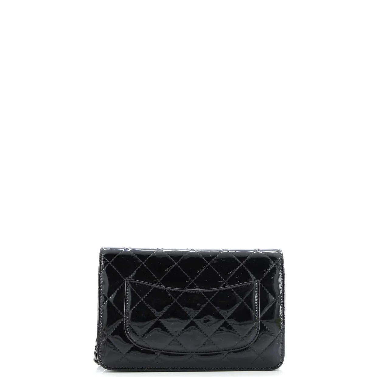 Wallet on Chain Quilted Patent - Deep Luxury