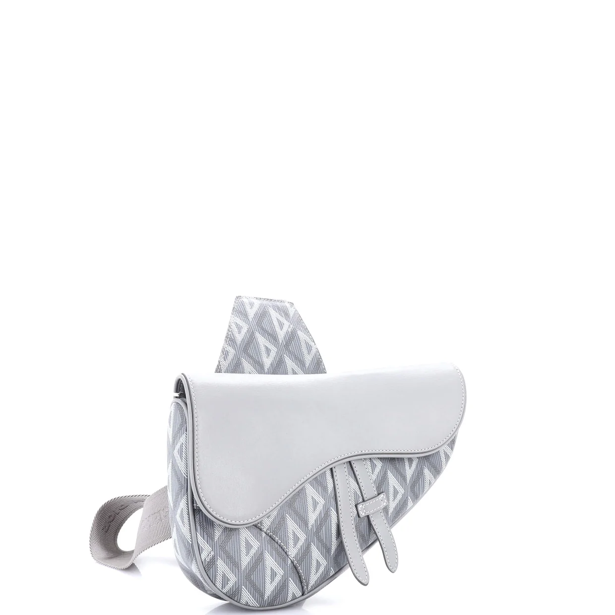Saddle Crossbody Bag CD Diamond Coated Canvas and Leather - Deep Luxury
