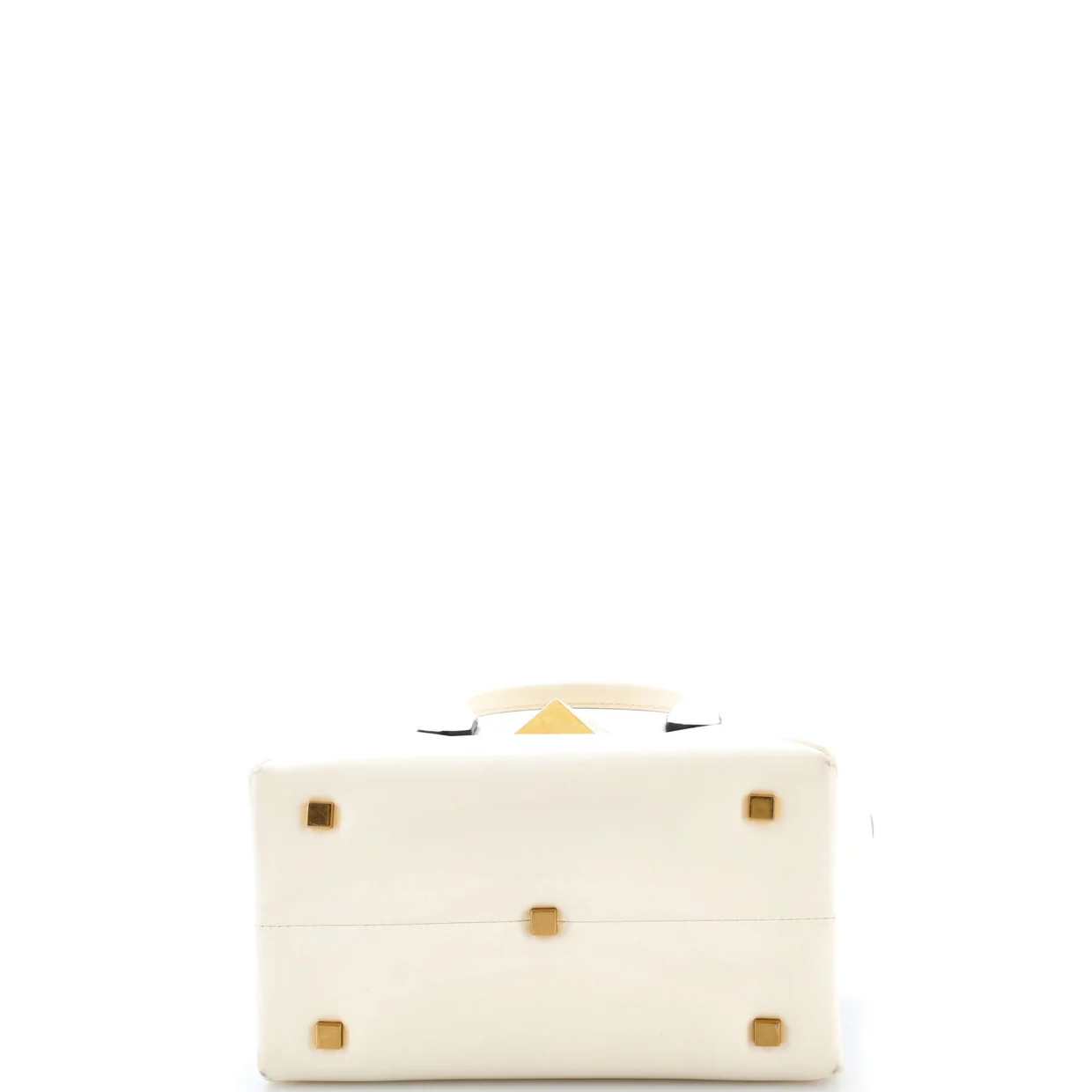 One Stud Top Handle Bag Leather Small - Deep Luxury