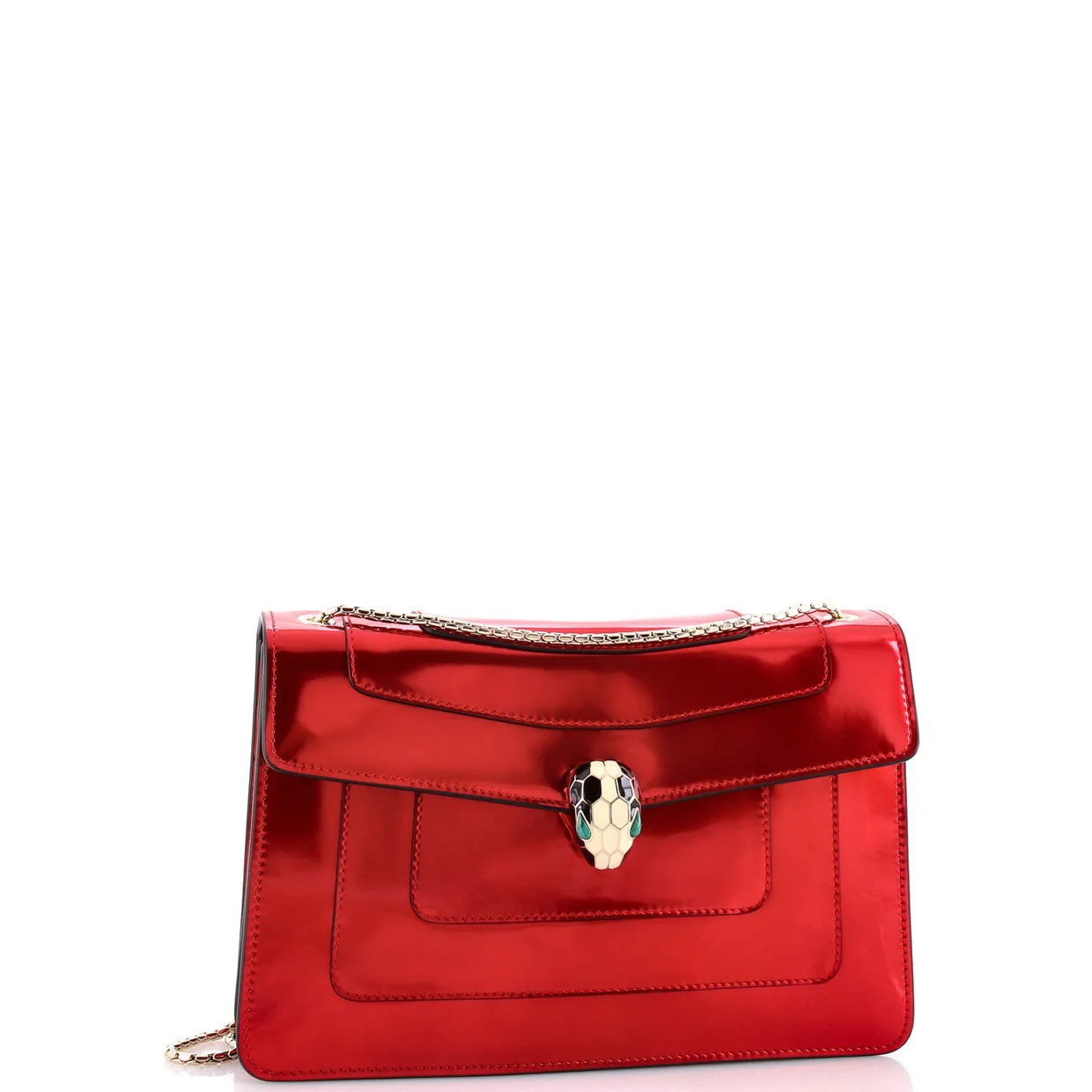 Serpenti Forever Shoulder Bag Patent Medium - Deep Luxury