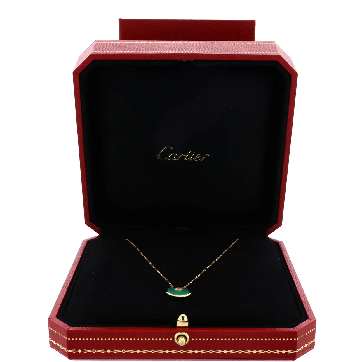 Amulette de Cartier Pendant Necklace 18K Yellow Gold with Chyrsoprase and Diamond XS - Deep Luxury
