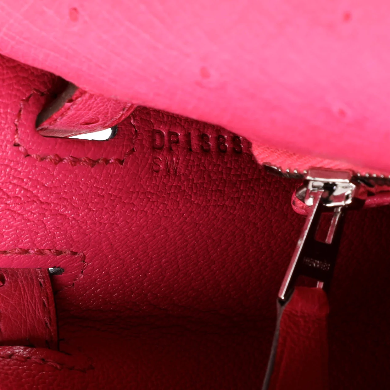 Kelly Handbag Rose Tyrien Ostrich with Palladium Hardware 25 - Deep Luxury