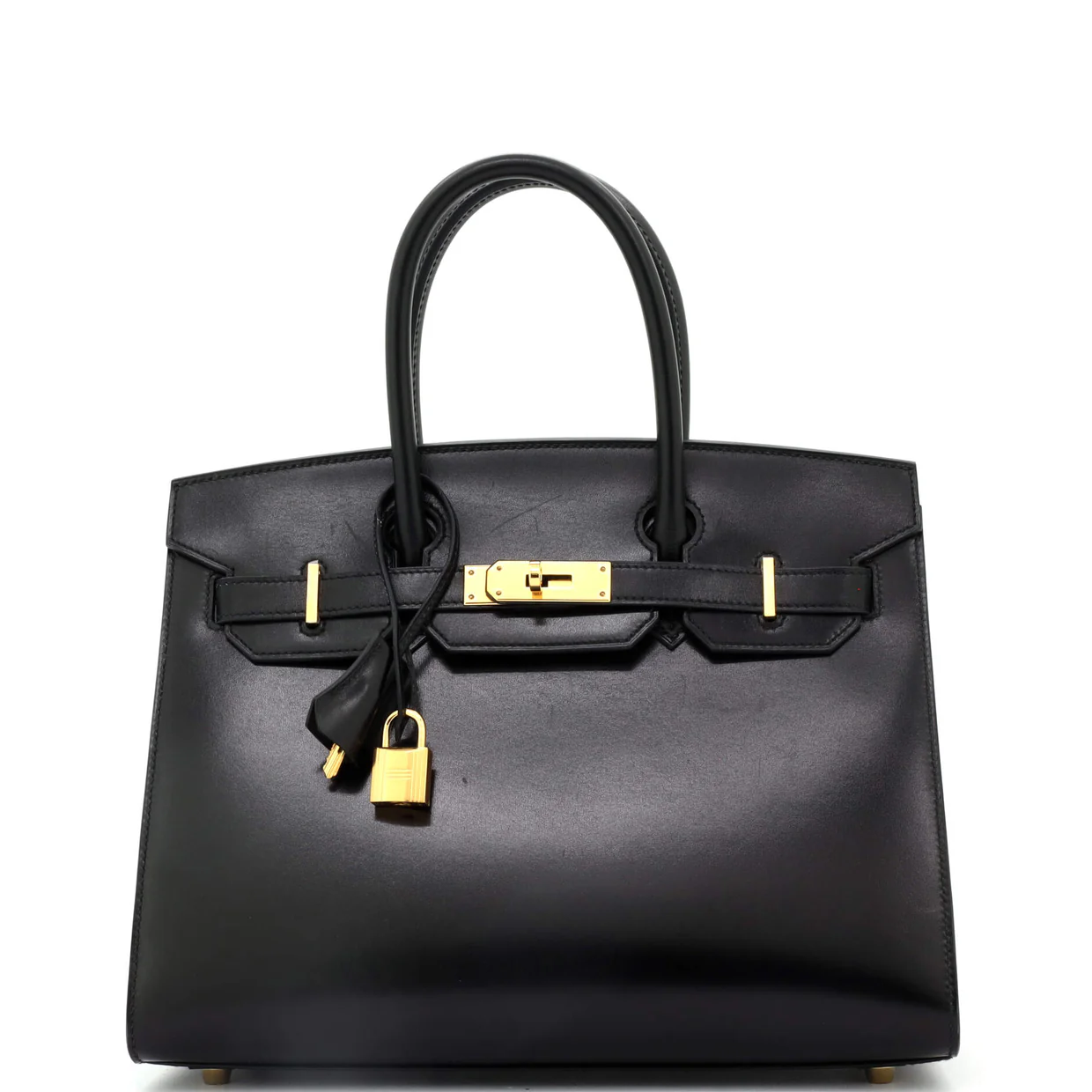 Birkin Sellier Bag Noir Box Calf with Gold Hardware 30 - Deep Luxury
