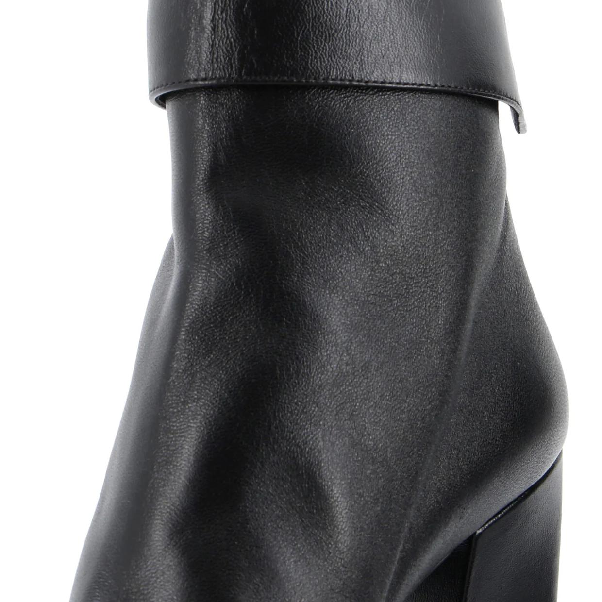 Women's Logo Cap Toe Fold Over Boots Leather with Grosgrain - Deep Luxury