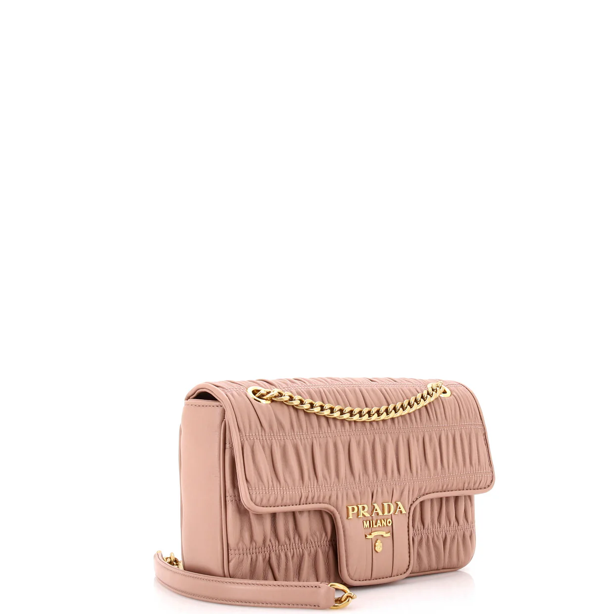 Chain Flap Shoulder Bag Nappa Gaufre Small - Deep Luxury