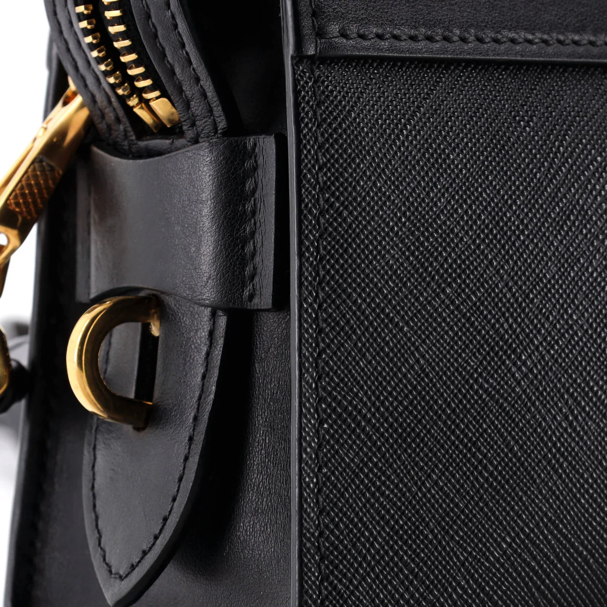 Esplanade Crossbody Bag Saffiano with City Calf Small - Deep Luxury