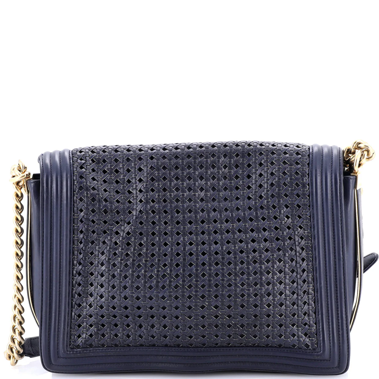 Boy Flap Bag Braided Sheepskin Large - Deep Luxury