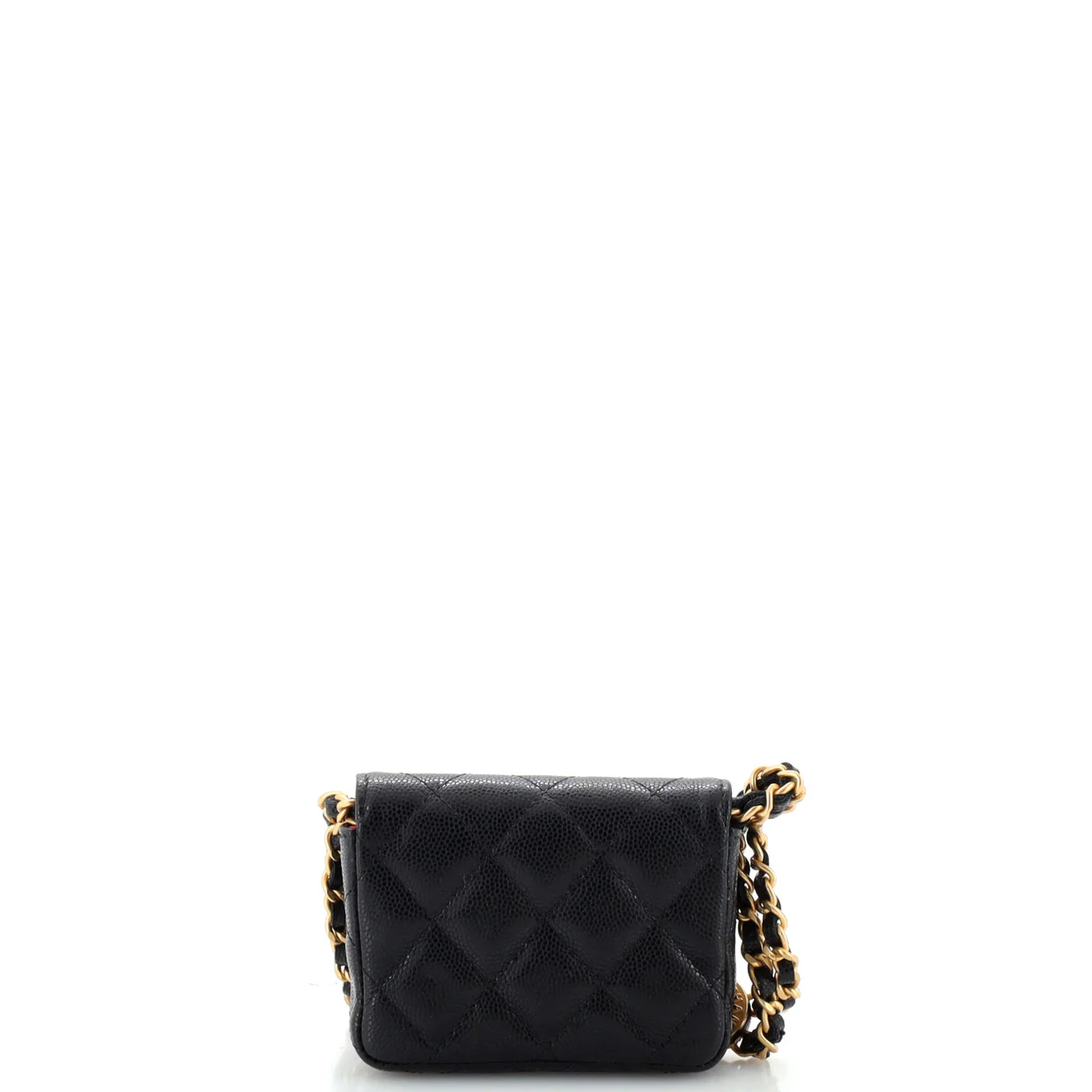 Twist Your Buttons Flap Belt Bag Quilted Caviar - Deep Luxury