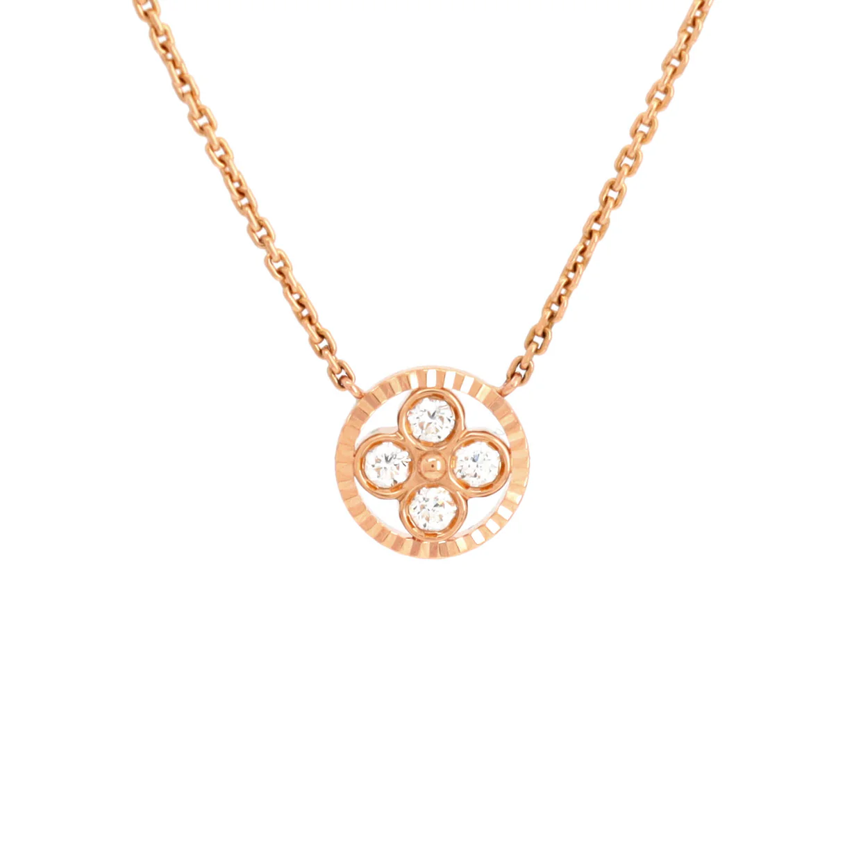 Blossom BB Pendant Necklace 18K Rose Gold with Diamonds - Deep Luxury