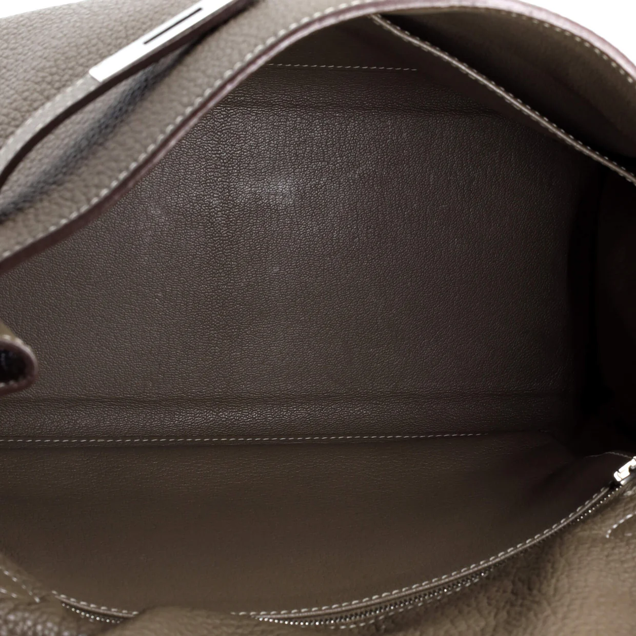 Kelly Handbag Grey Clemence with Palladium Hardware 32 - Deep Luxury