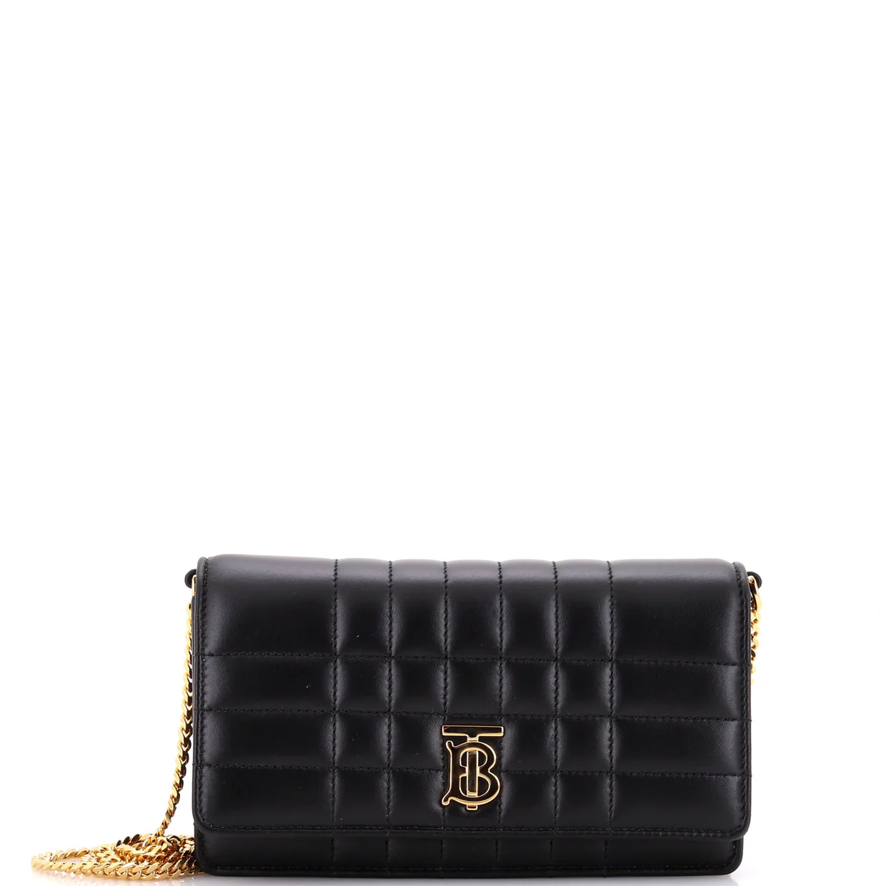 Lola Clutch on Chain Quilted Leather - Deep Luxury