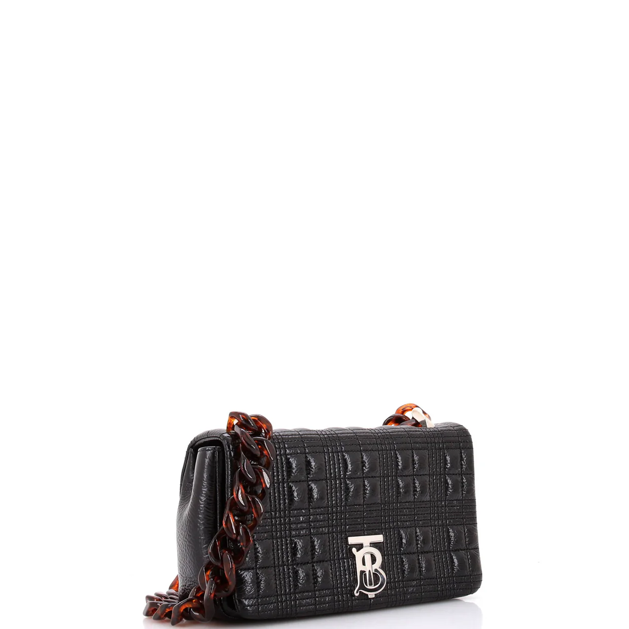 Lola Shoulder Bag Quilted Patent with Resin Small - Deep Luxury