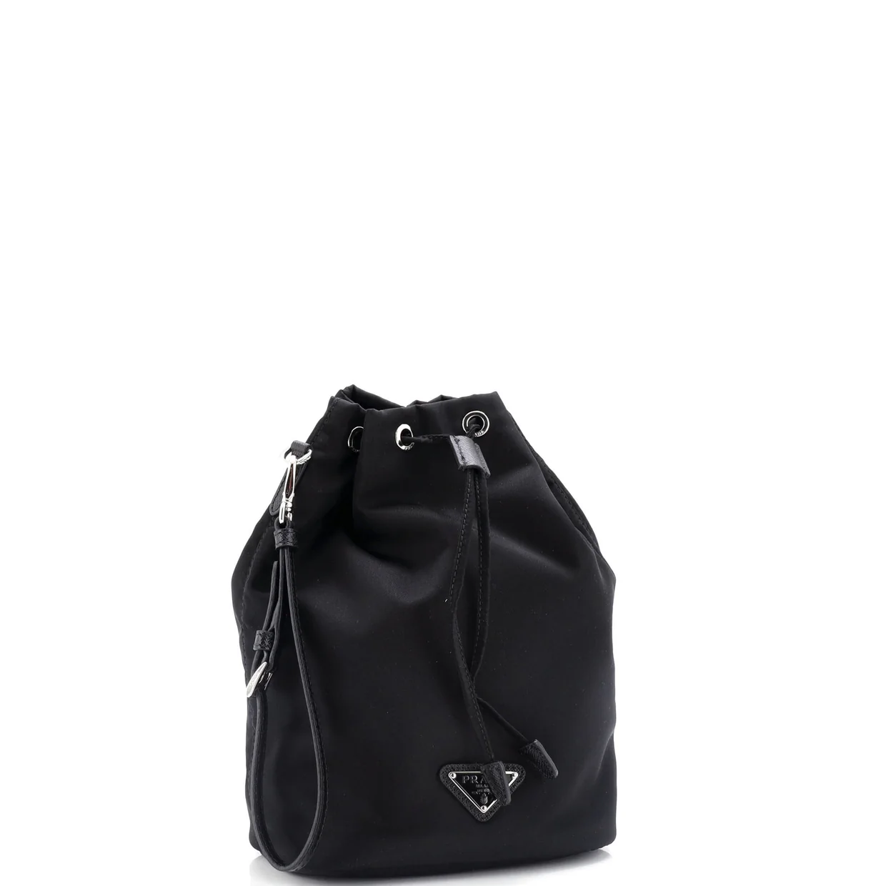 Drawstring Wristlet Bucket Bag Tessuto Small - Deep Luxury