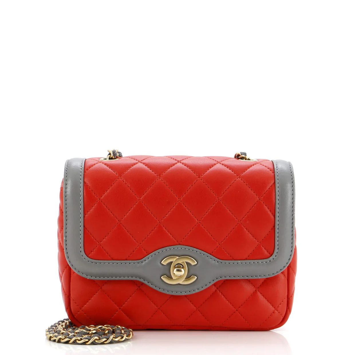 Two Tone Flap Bag Quilted Lambskin Mini - Deep Luxury