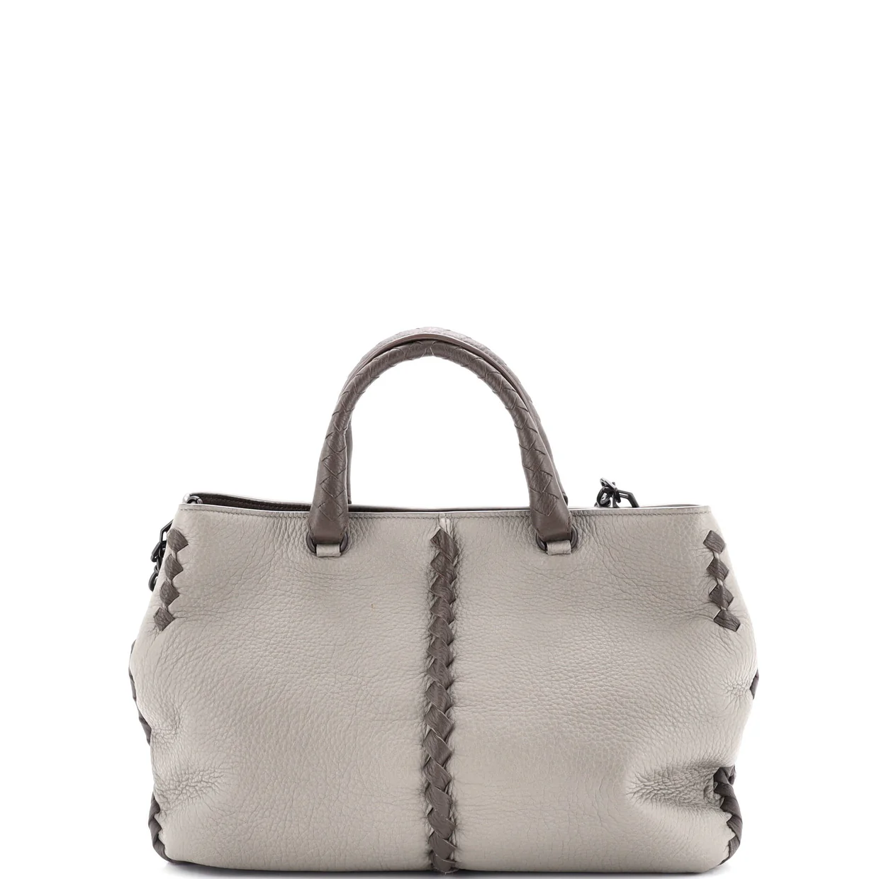 Convertible Tote Cervo with Intrecciato Detail Medium - Deep Luxury