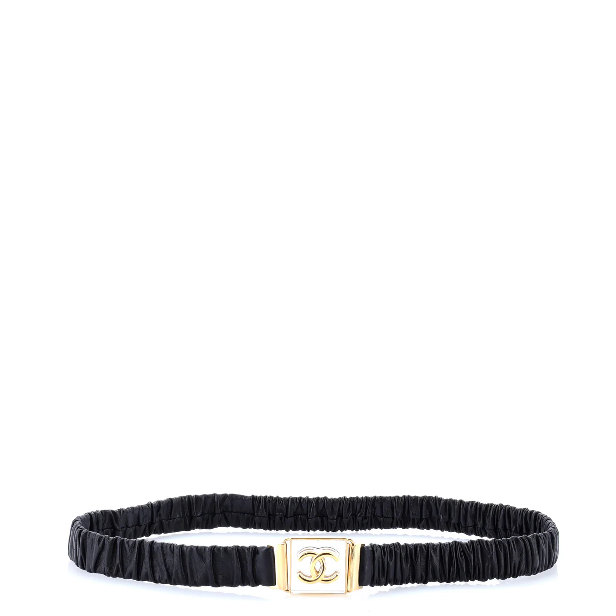 CC Elastic Belt Leather with Metal - Deep Luxury
