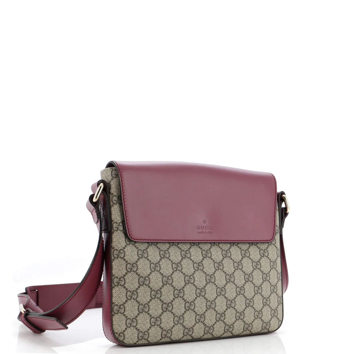 Flap Messenger Bag GG Coated Canvas with Leather Medium - Deep Luxury