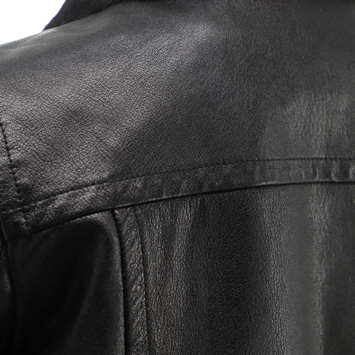 Women's Two Pocket Zip Jacket Leather with Fur - Deep Luxury