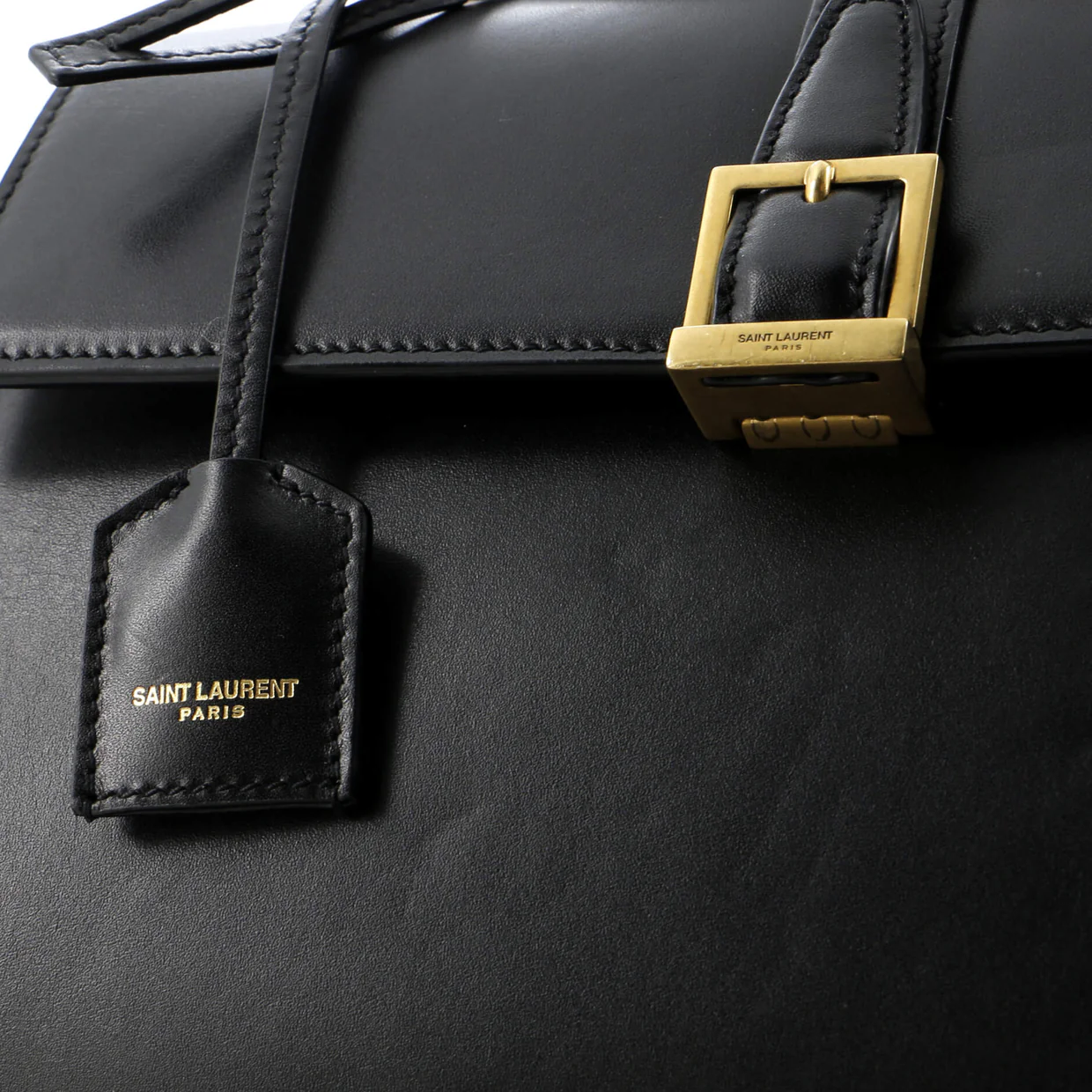 Le Fermoir Top Handle Bag Leather Small - Deep Luxury