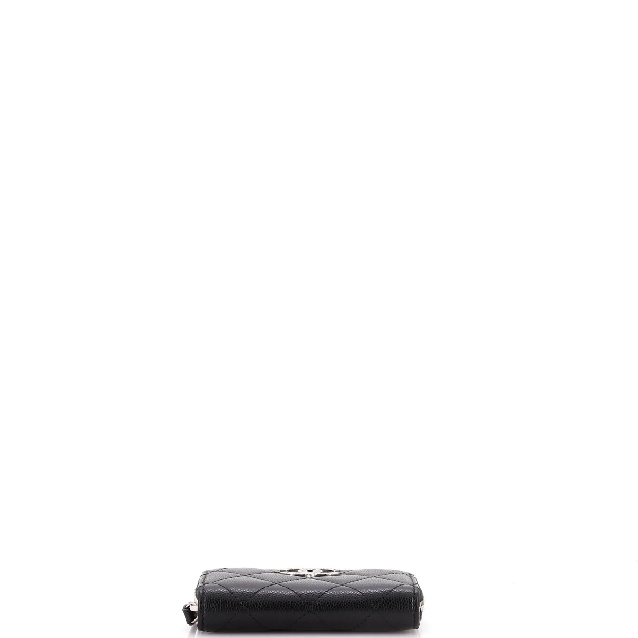 CC Cut Out Coco Chanel Zip Coin Purse Quilted Caviar Small - Deep Luxury