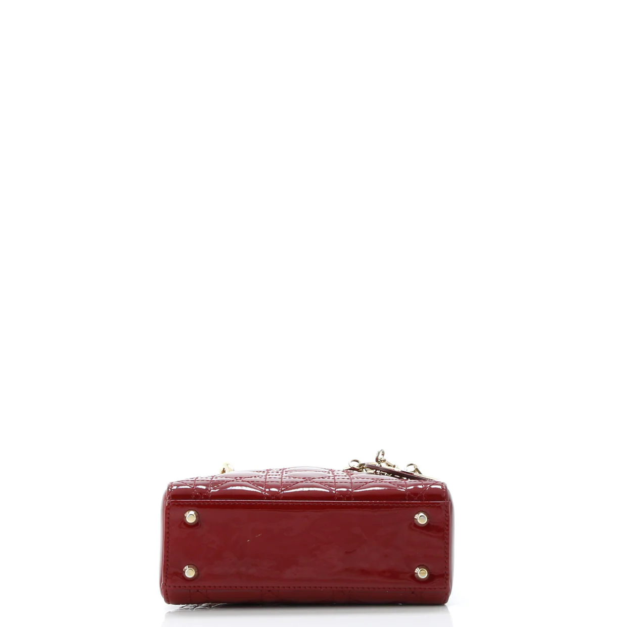 Lady Dior Chain Bag Cannage Quilt Patent Mini - Deep Luxury