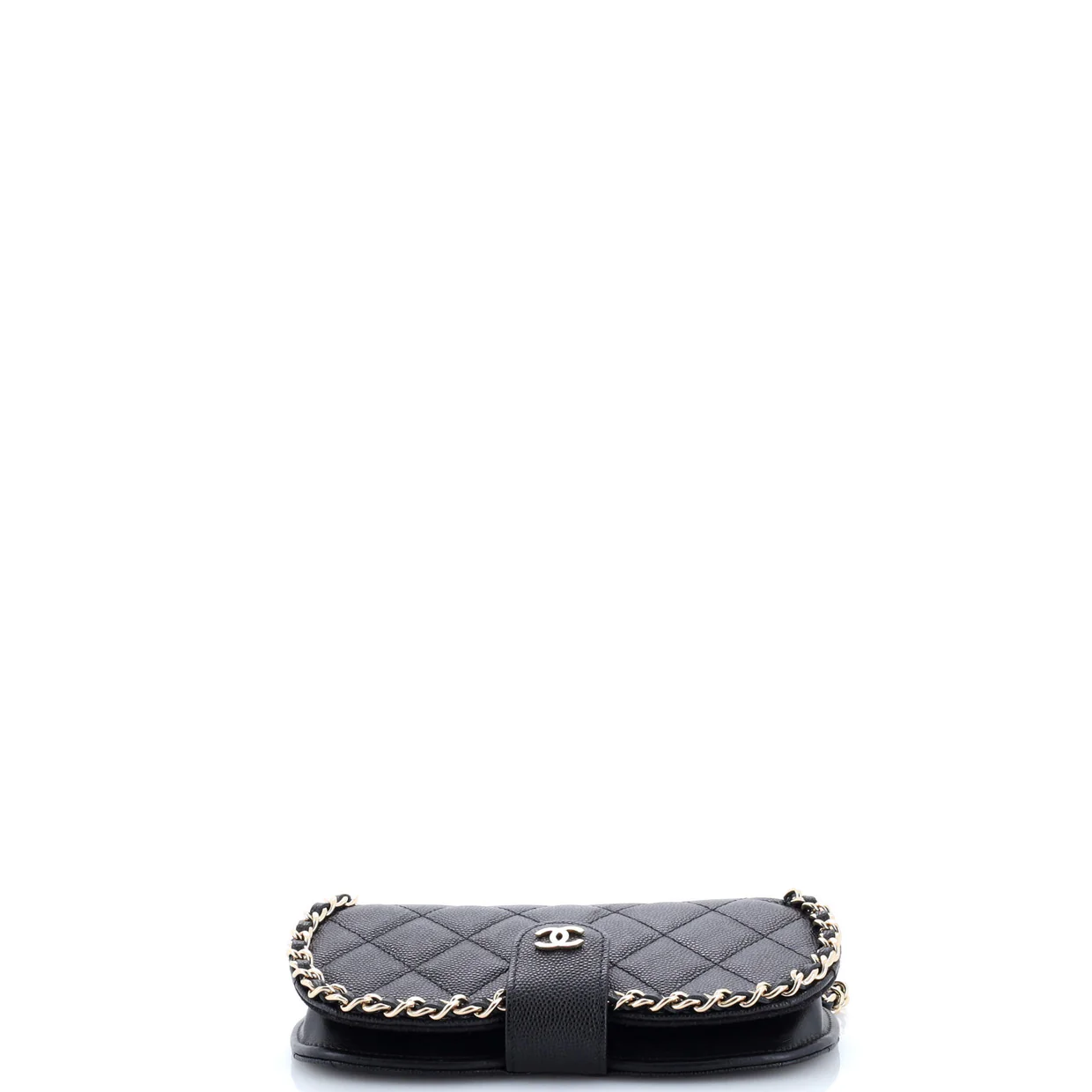 Chain Around Sunglasses Case with Chain Quilted Caviar - Deep Luxury