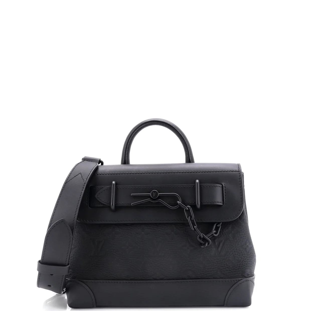 Steamer Crossbody Bag Monogram Taurillon Leather PM - Deep Luxury