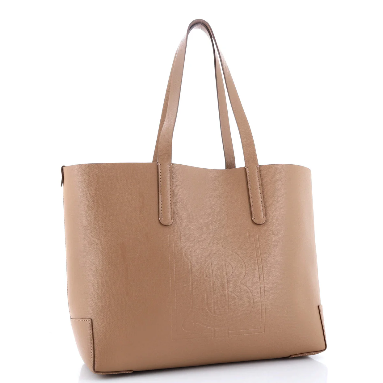 TB Logo Tote Leather Medium - Deep Luxury