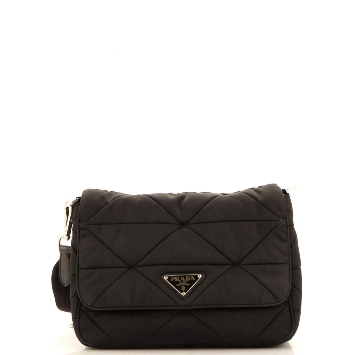 Padded Flap Shoulder Bag Quilted Tessuto - Deep Luxury