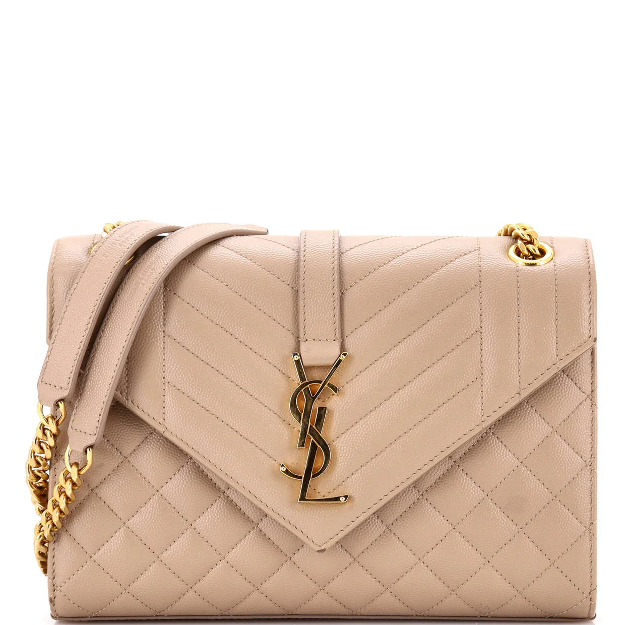 Classic Monogram Envelope Satchel Mixed Matelasse Leather Medium - Deep Luxury