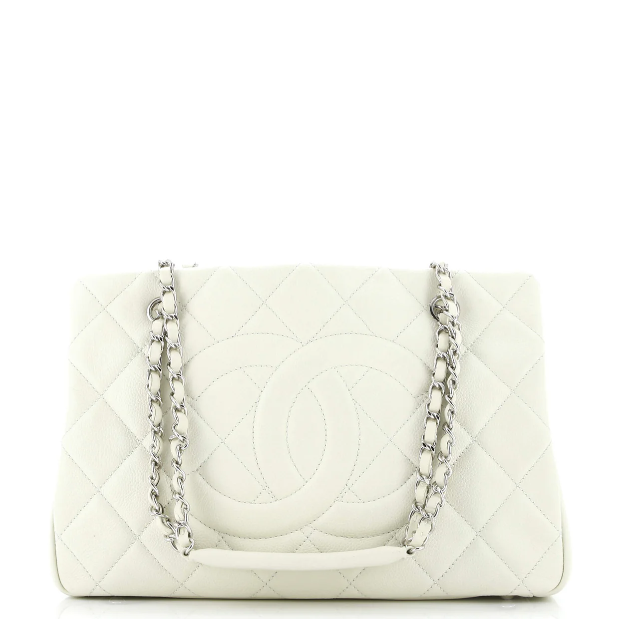 Timeless CC Shopping Tote Quilted Caviar Medium - Deep Luxury