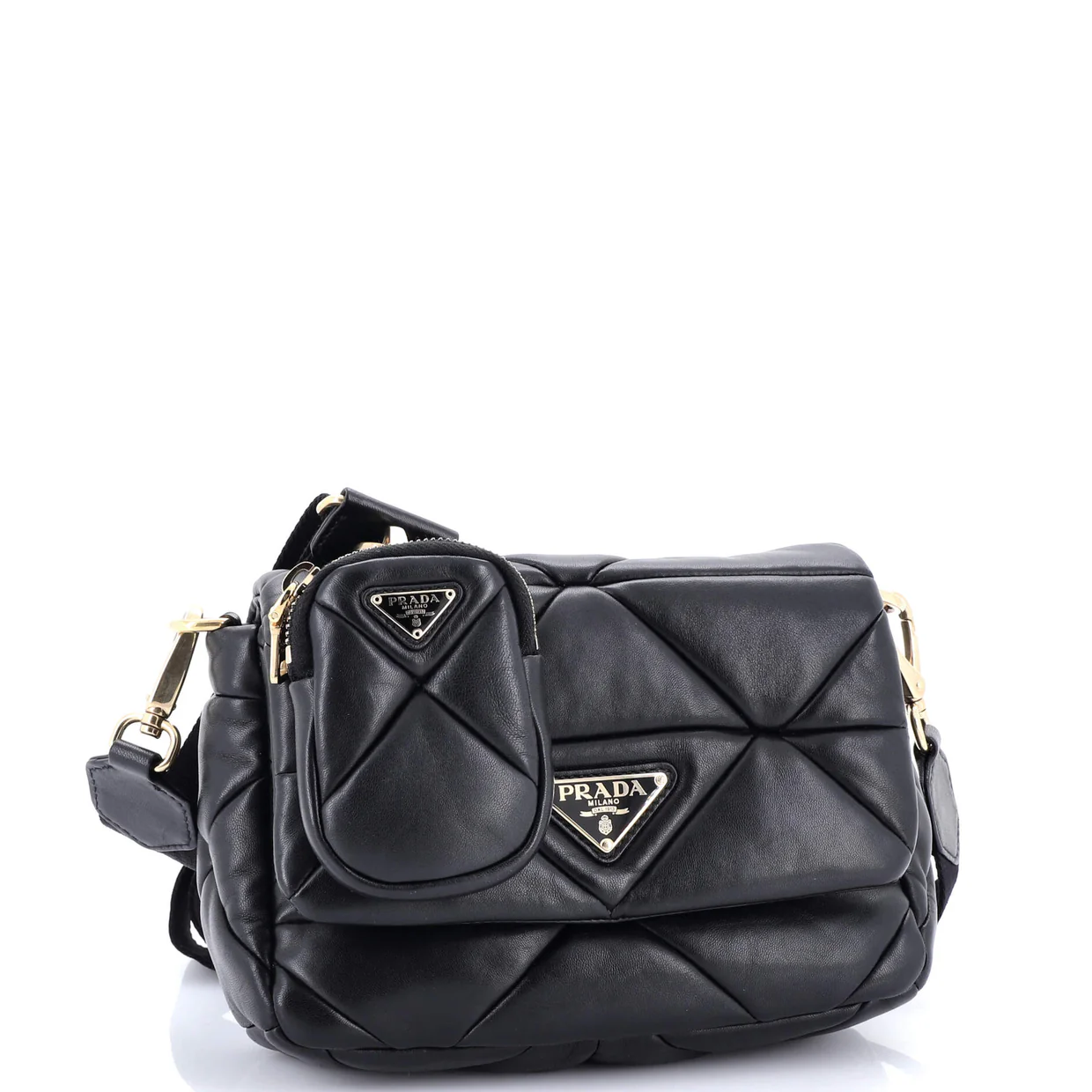 System Flap Shoulder Bag Quilted Nappa Leather Small - Deep Luxury