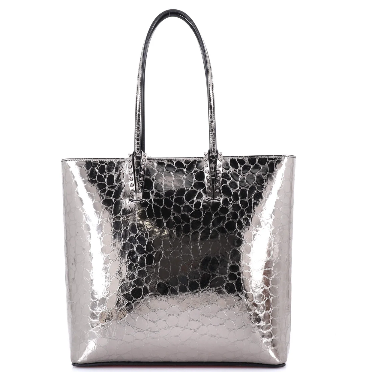 Cabata North South Zipped Tote Crocodile Embossed Leather - Deep Luxury