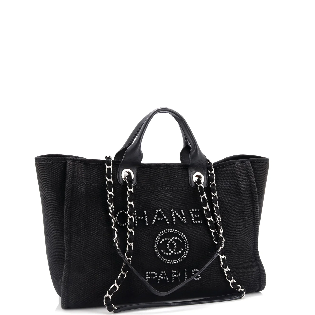 Deauville Tote Pearl Embellished Canvas Medium - Deep Luxury