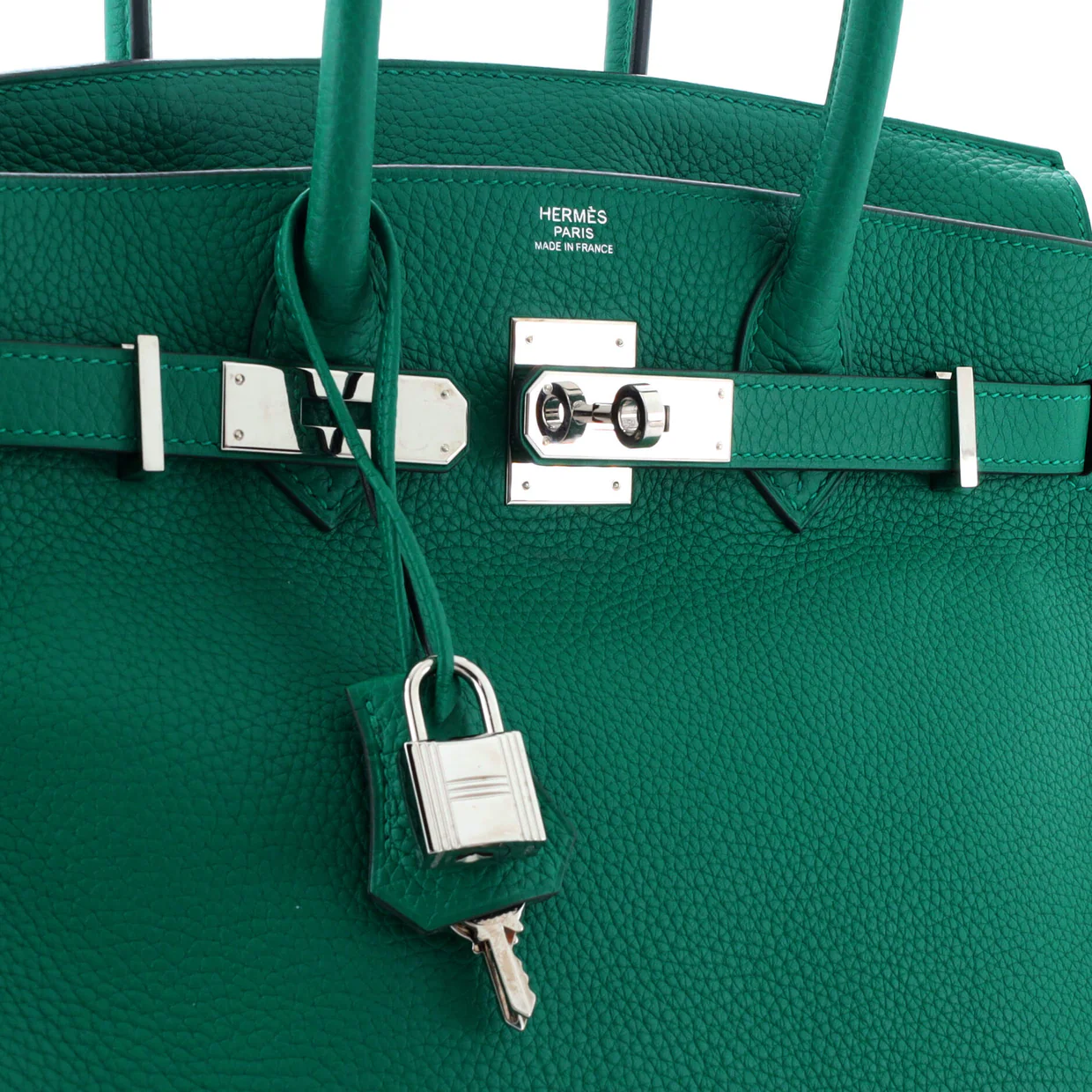 Birkin Handbag Vert Vertigo Clemence with Palladium Hardware 30 - Deep Luxury