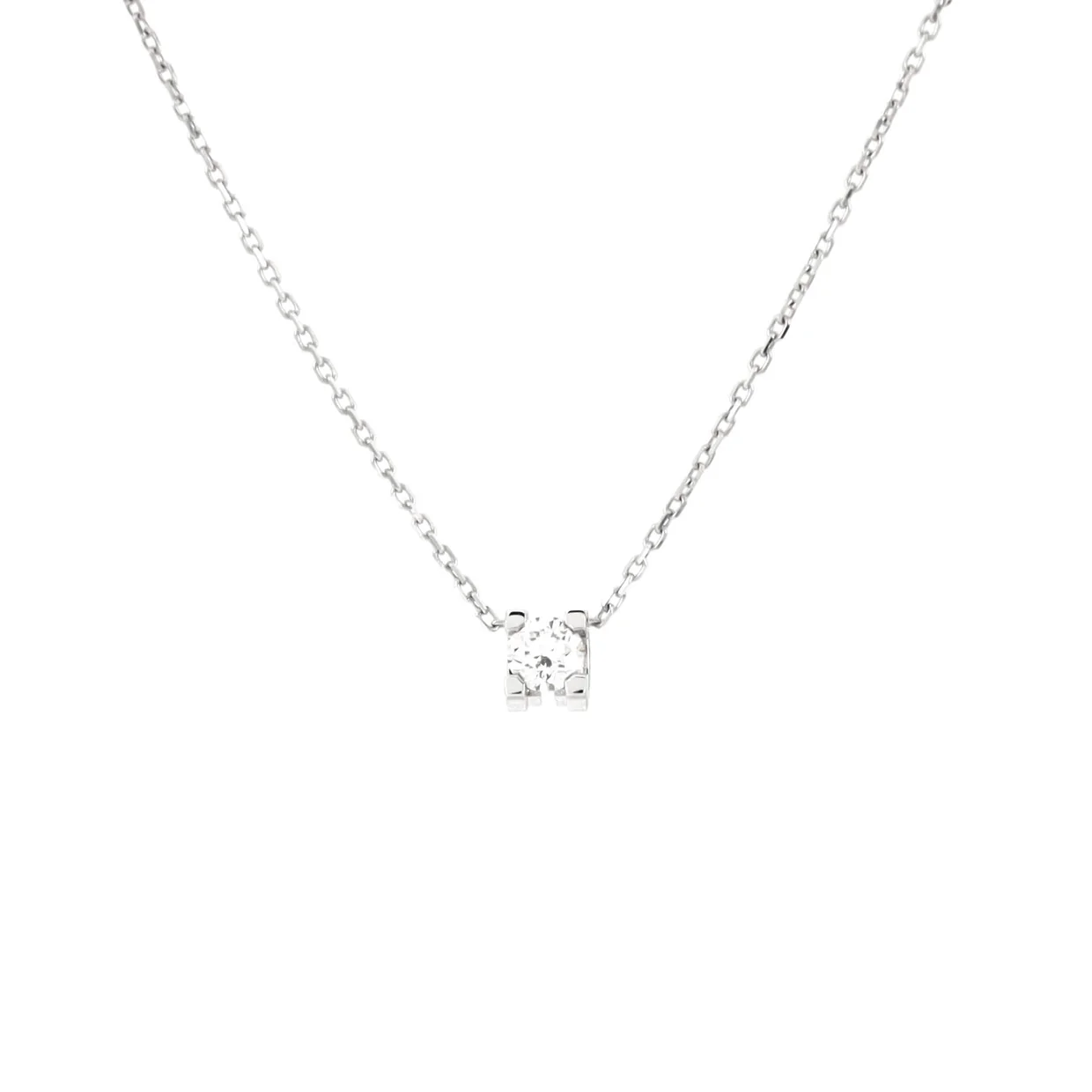 C de Cartier Necklace 18K White Gold and Diamond 0.23CT - Deep Luxury