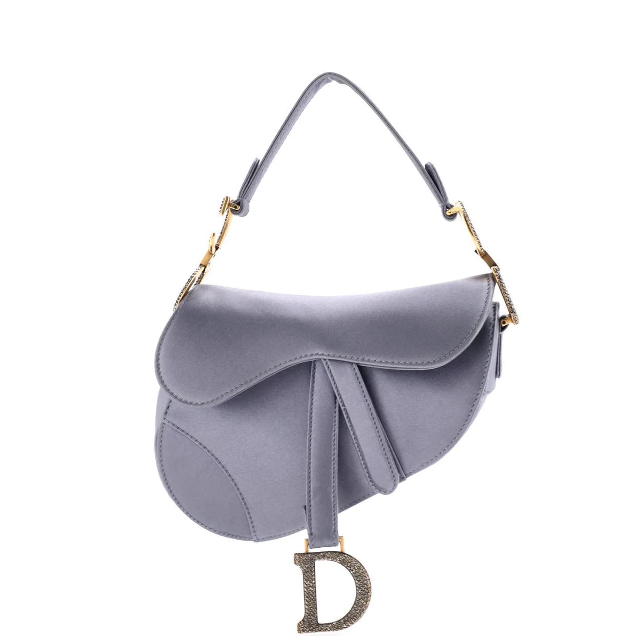 Saddle Handbag Satin with Crystals Mini - Deep Luxury