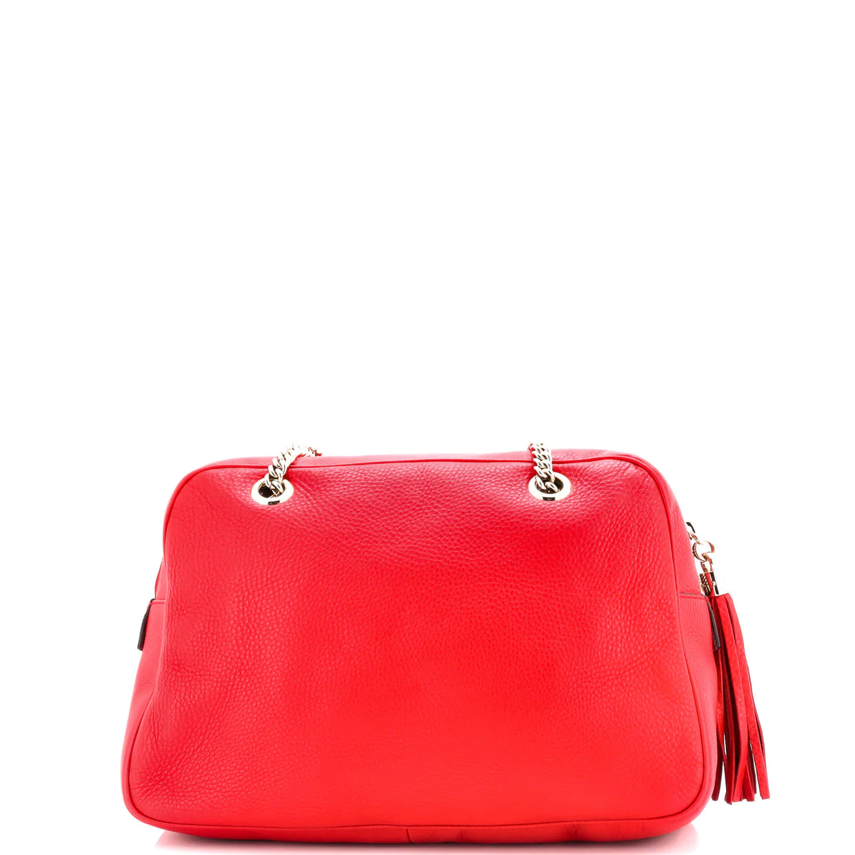 Soho Chain Zip Shoulder Bag Leather Medium - Deep Luxury