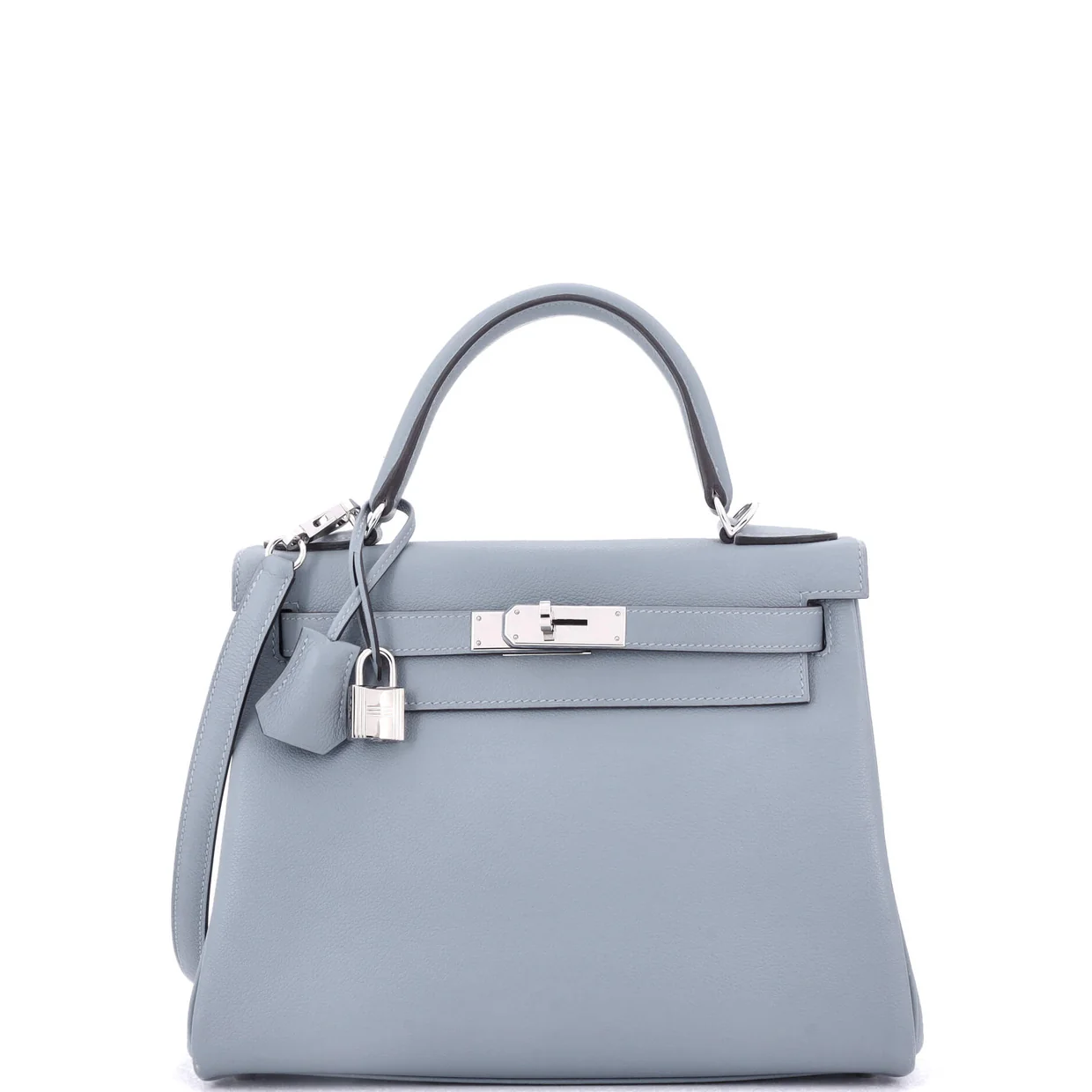 Kelly Handbag Bleu Lin Evercolor with Pallladium Hardware 28 - Deep Luxury