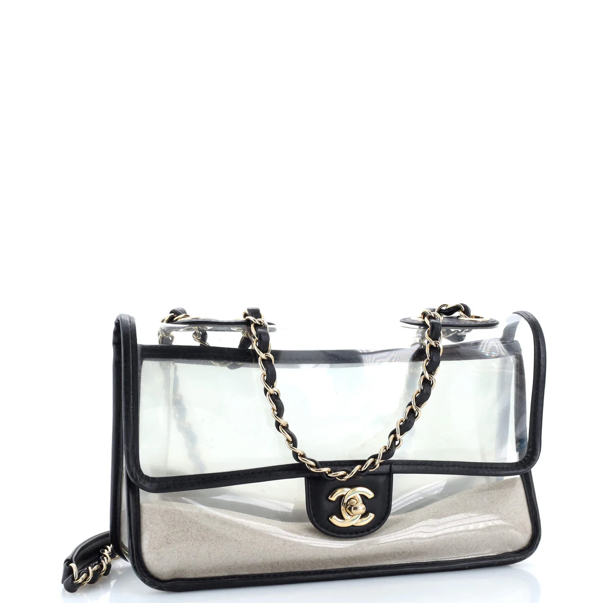 Sand By The Sea Flap Bag PVC with Lambskin Medium - Deep Luxury