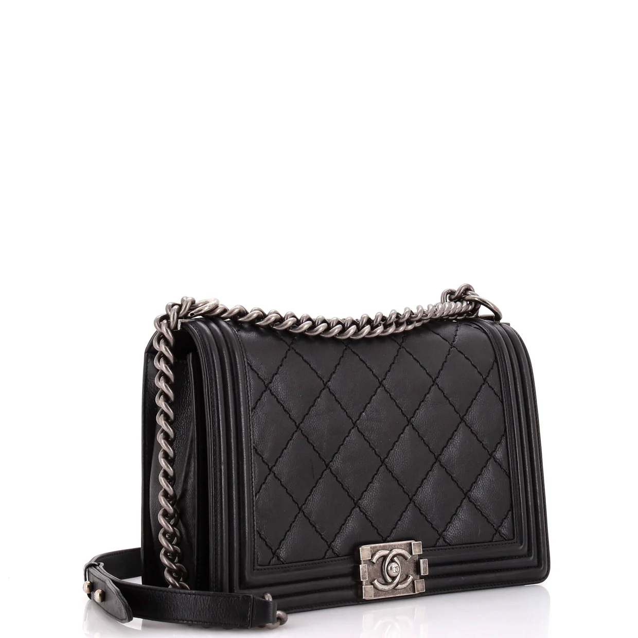 Stitch Boy Flap Bag Quilted Calfskin New Medium - Deep Luxury