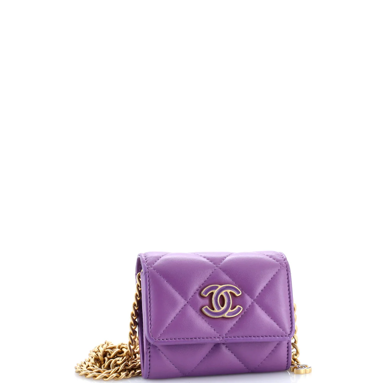 Pending CC Card Holder on Chain Quilted Lambskin - Deep Luxury
