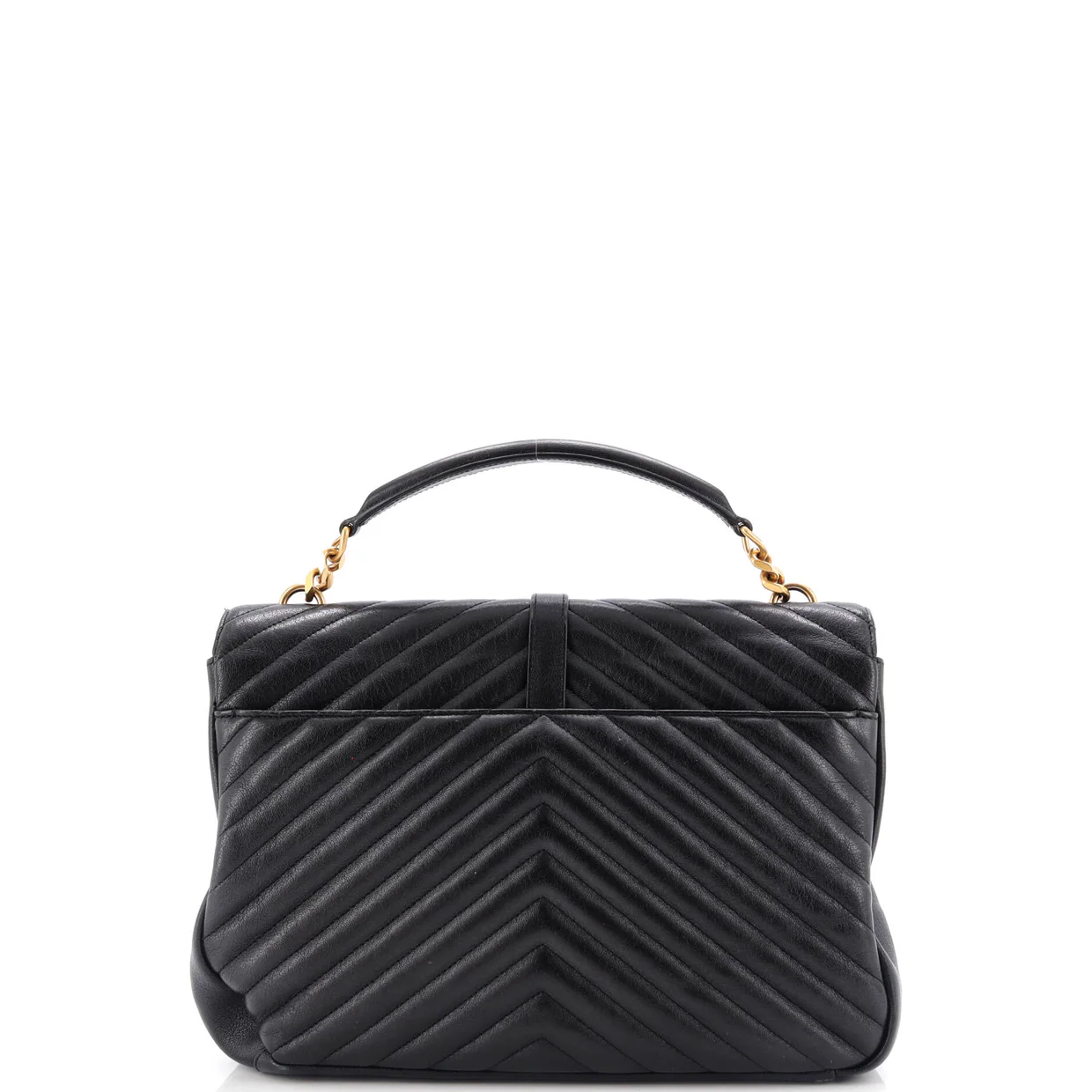 Classic Monogram College Bag Matelasse Chevron Leather Large - Deep Luxury