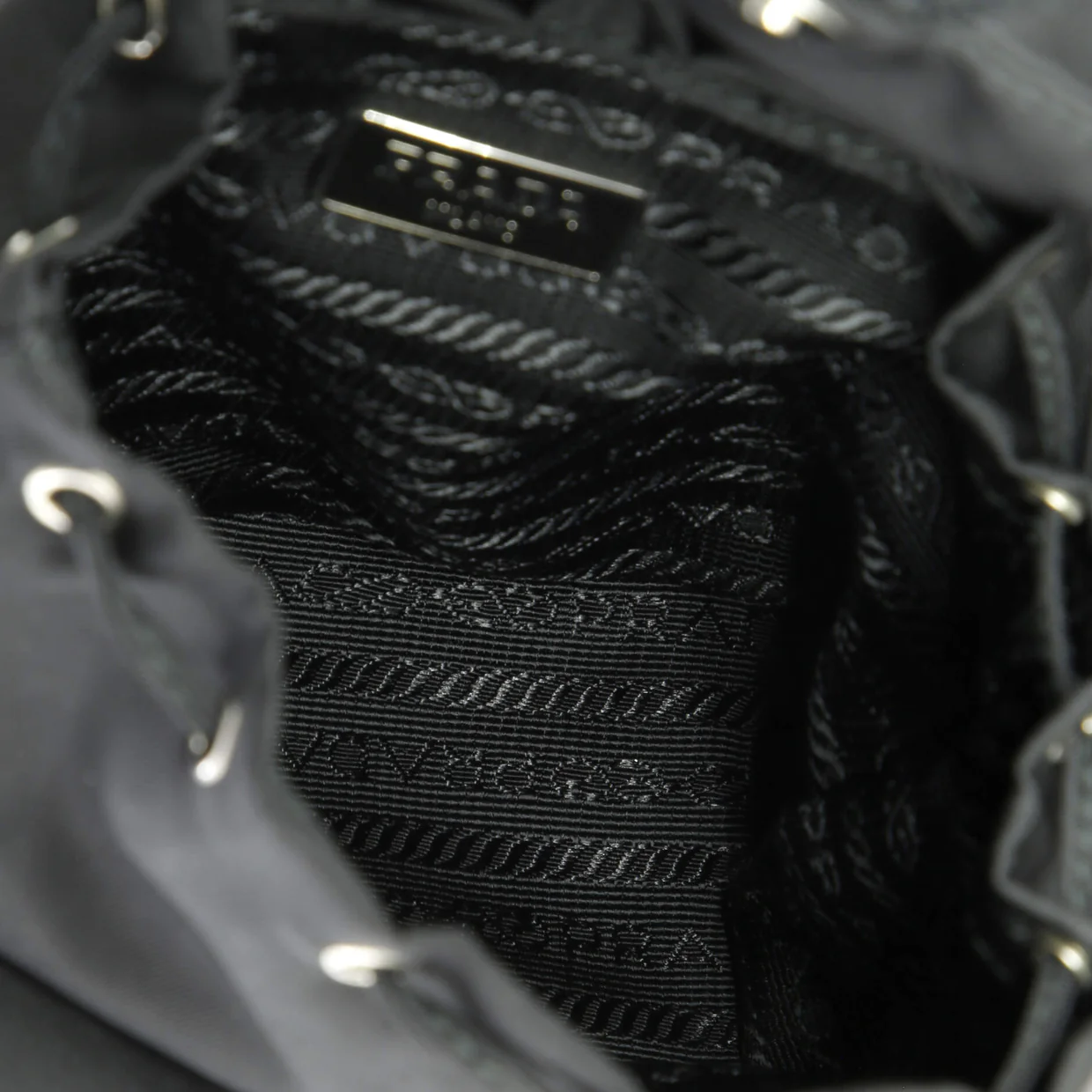 Double Pocket Backpack Chain Shoulder Bag Re-Nylon Mini - Deep Luxury