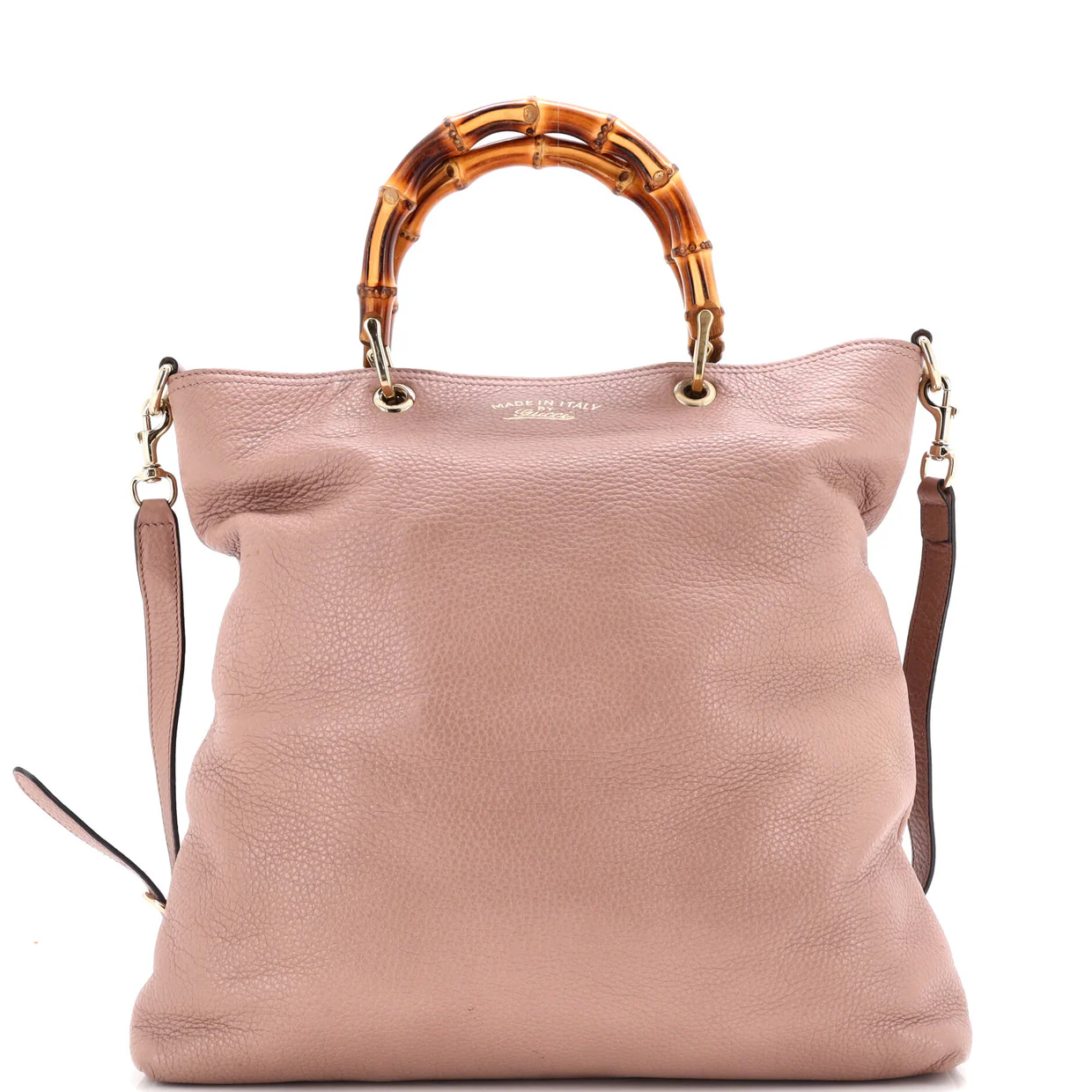 Bamboo Shopper Tote Leather Tall - Deep Luxury
