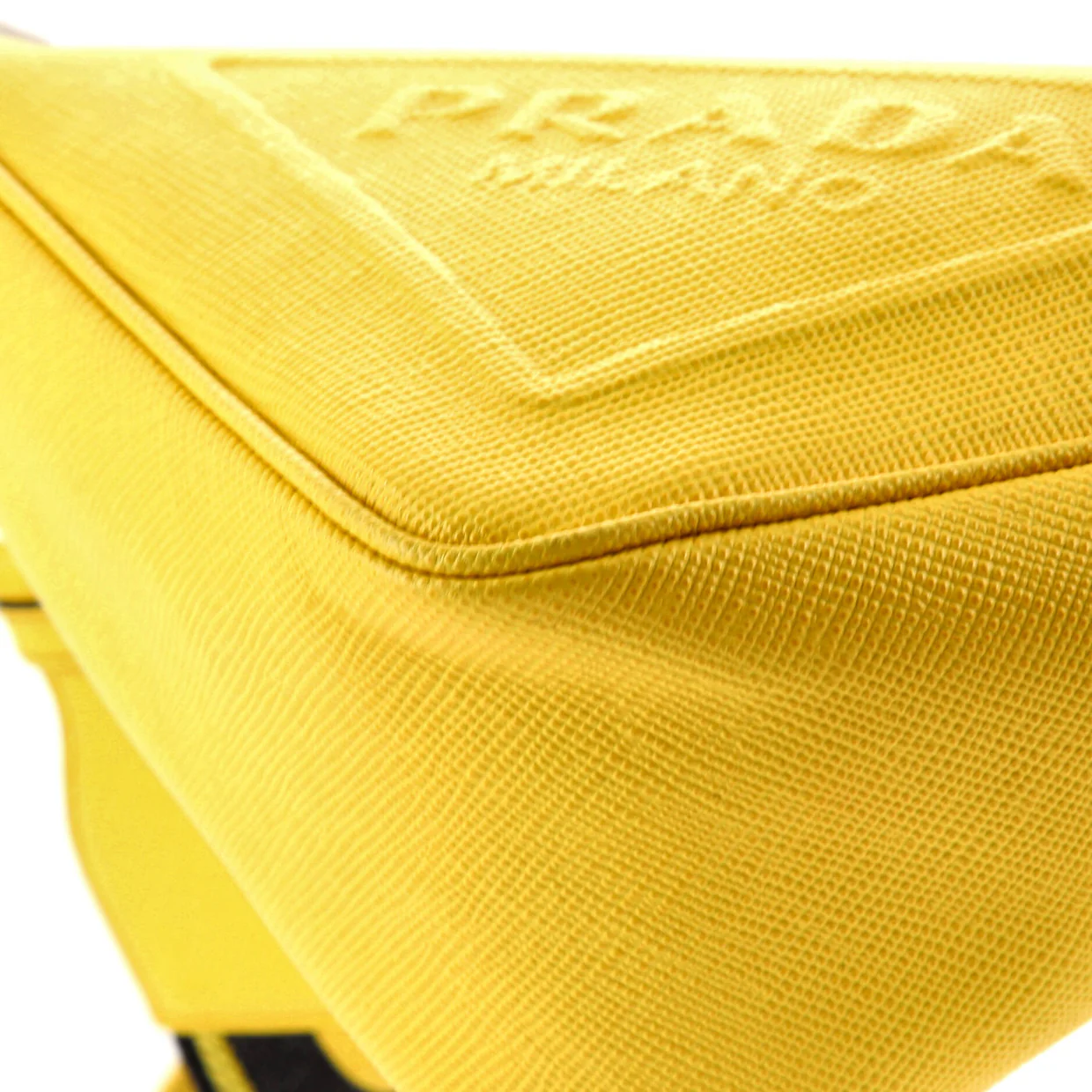 Triangle Logo Zip Crossbody Bag Saffiano Leather Small - Deep Luxury