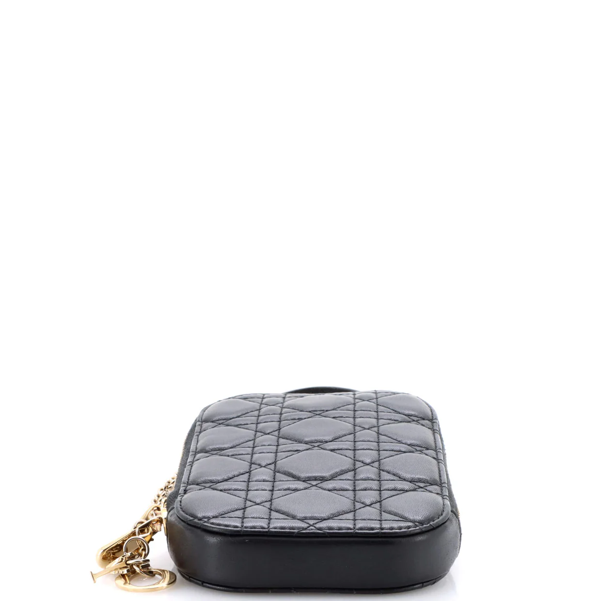 Lady Dior Phone Holder on Chain Cannage Quilt Lambskin - Deep Luxury